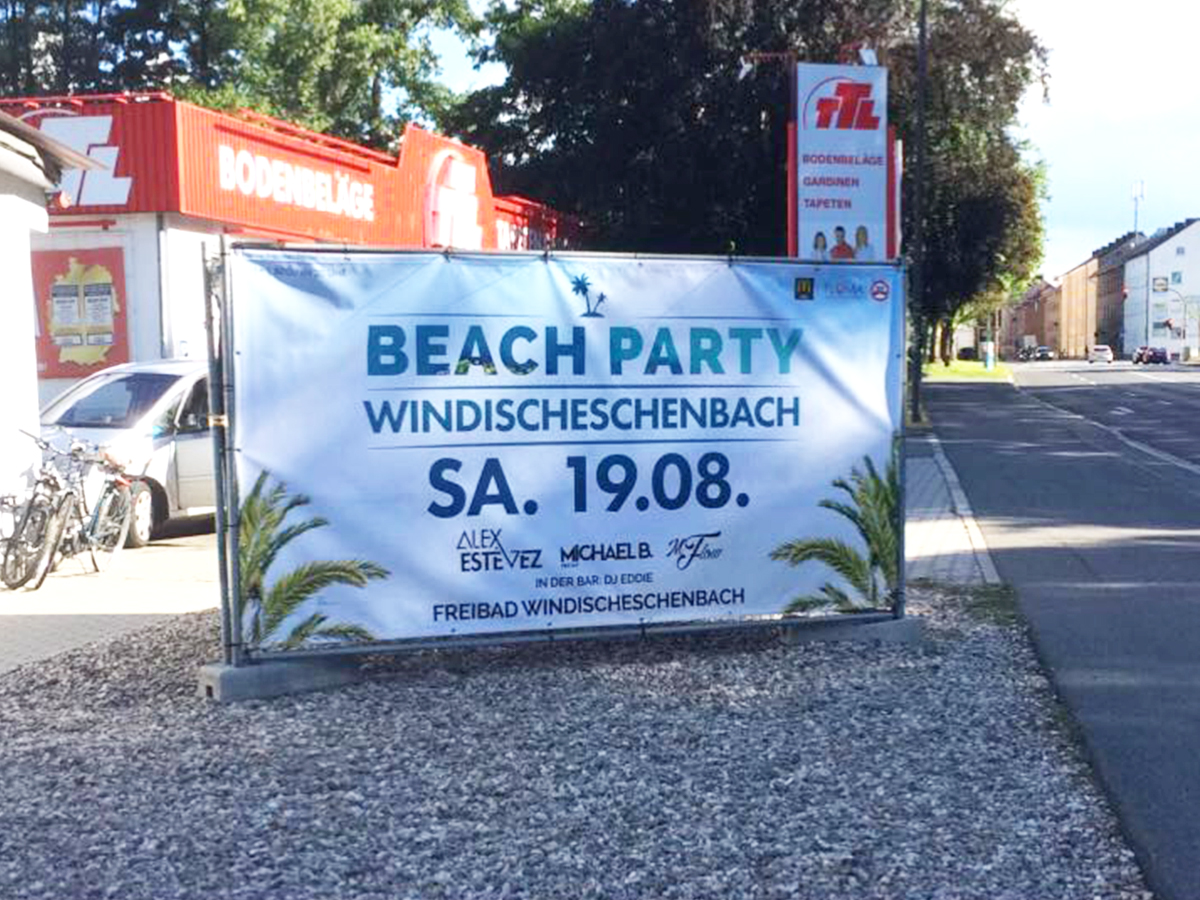 Toni Design Projekt - Banner Beachparty Windischeschenbach